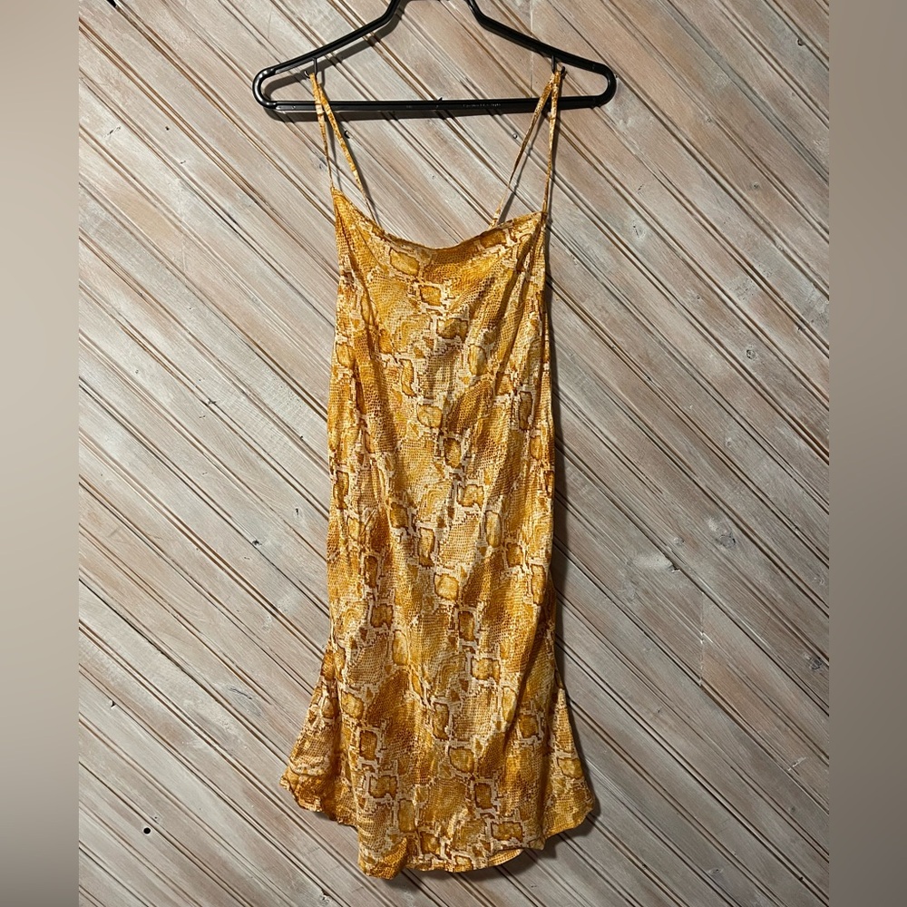 Yellow Snake Print Dress